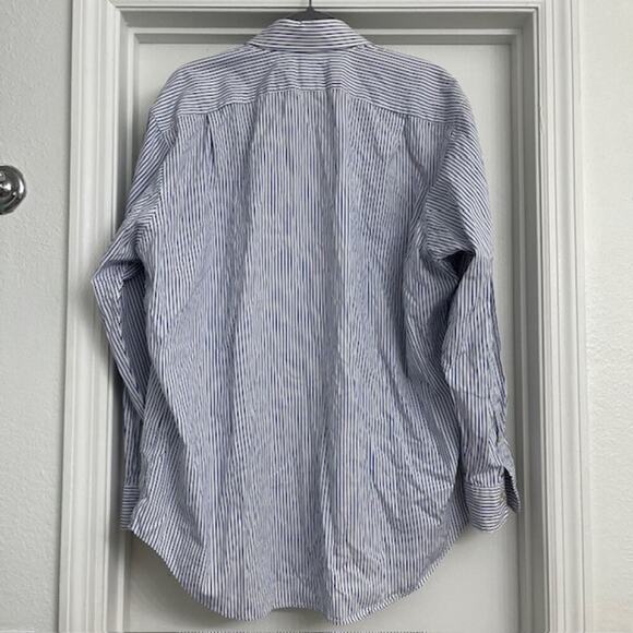 Polo Ralph Lauren Classic Fit Button Up Blue Stripe Casual Preppy Sz 17.5 34/35 - Picture 4 of 7